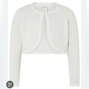 NWT Monsoon Children’s Ivory Sweater w/raised flowers Baby Niamh Cropped Ivory